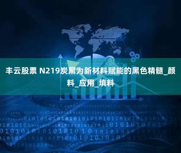 丰云股票 N219炭黑为新材料赋能的黑色精髓_颜料_应用_填料